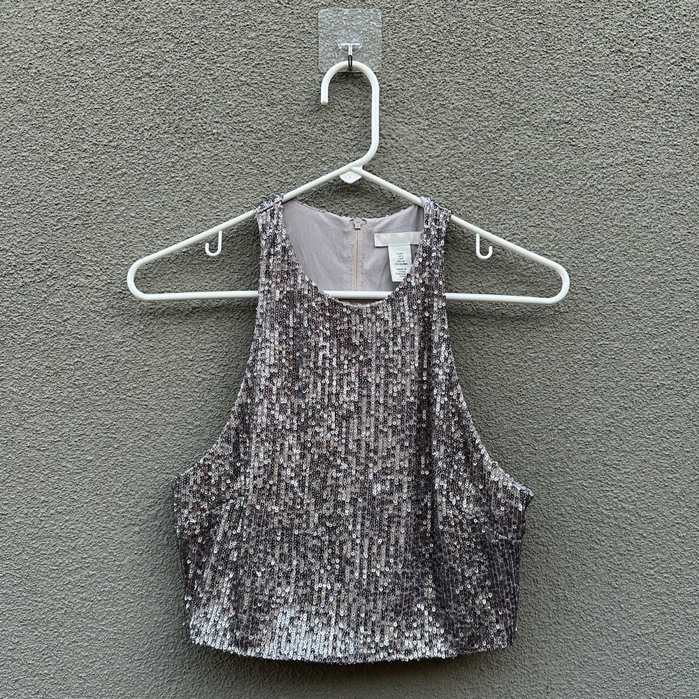 H&M Sequin Crop Tank Top